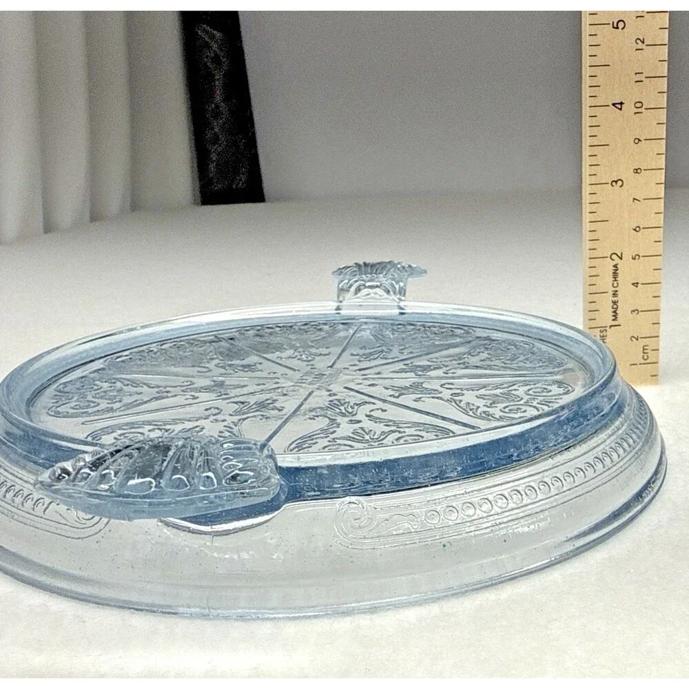 Fire-King Oven Glass Hot Plate Trivet Clear Anchor Hocking Handles Vintage